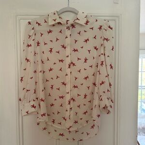 Sabina Musayev Printed Button Down Blouse